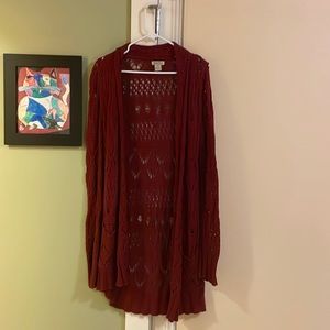 Lucky Brand Oversized Crocheted Cardigan
